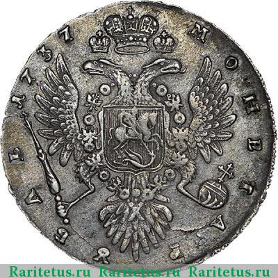 Реверс монеты 1 рубль 1737 года  без кулона