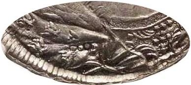 Деталь монеты 1 рубль 1738 года  5 жемчужин