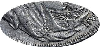 Деталь монеты полтина 1738 года  петербургский тип