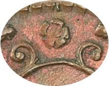 Деталь монеты полушка 1730 года  
