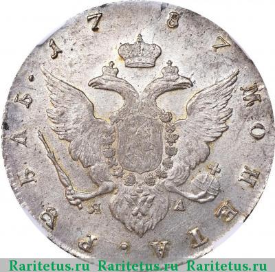 Реверс монеты 1 рубль 1787 года СПБ-TI-ЯА 