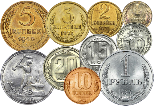 Смотреть каталог монет регулярного чекана СССР и ГКЧП
