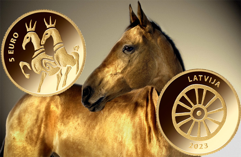 Монета 5 евро 2023 года «The Golden Horses»