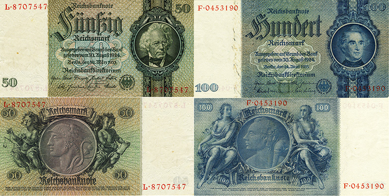 50 и 100 марок 3-й рейх