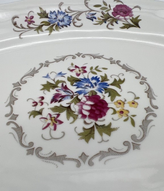 Favolina Karolina Poland Summer Garden 13дюймовая сервировочная тарелка с овальным цветочным узором 2