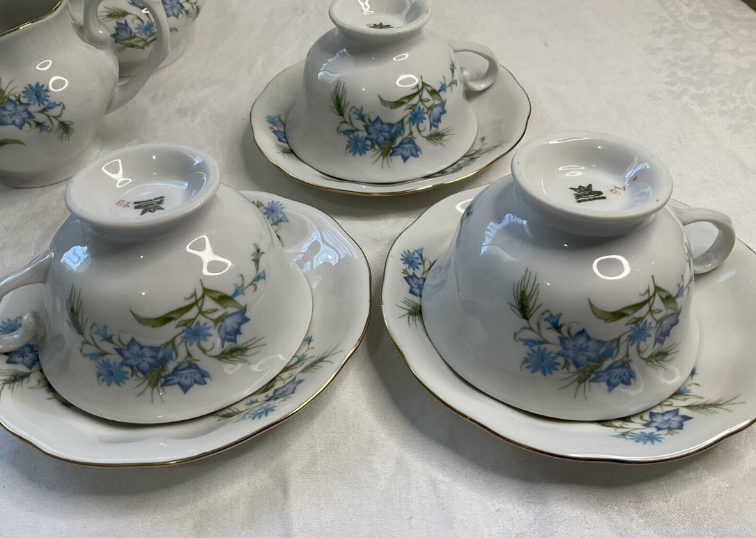 VTG Favolina Karolina Blue Flower Чайные чашки 3 набора