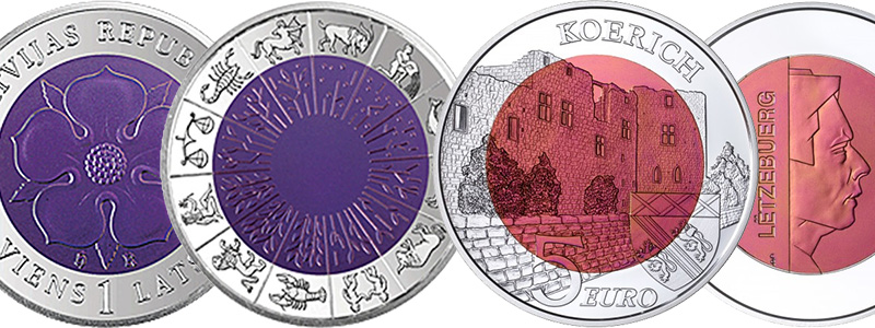 Монеты Латвии и Люксембурга