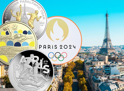 Монеты Австралии к Олимпиаде в Париже 2024: серебряные австралийские доллары