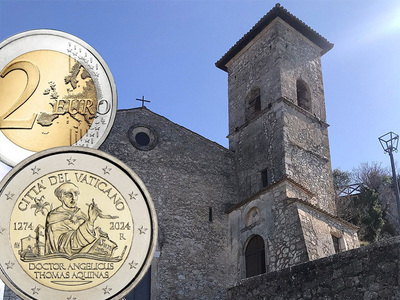 Монеты Ватикана: 2 евро 2024 с портретом итальянского философа Фомы Аквинского