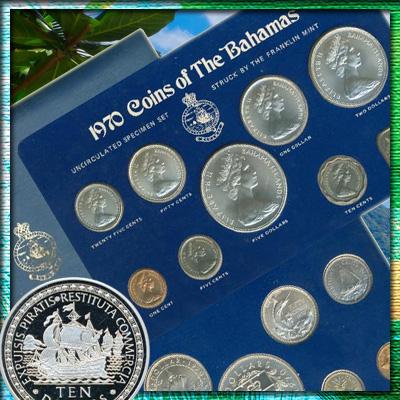 Регулярный чекан и памятные монеты Багамских островов