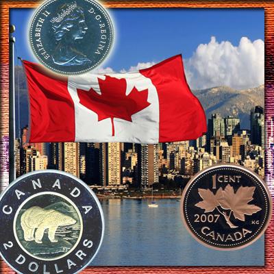 От одного цента до одного доллара и выше. Оборотные монеты Канады