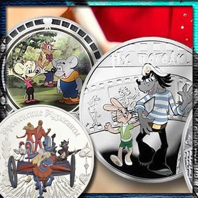 Отечественные мультфильмы на монетах