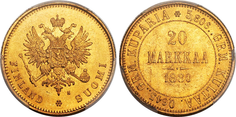 золотая монета для Финляндии
