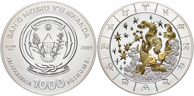 Монеты Рыбы (Руанда)