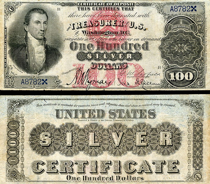 Банкнота 100 долларов США (серебряный сертификат)