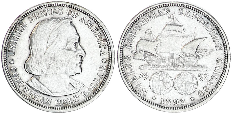 Первая памятная монета США