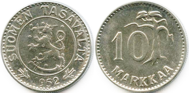 10 марок 1952 (светлые)