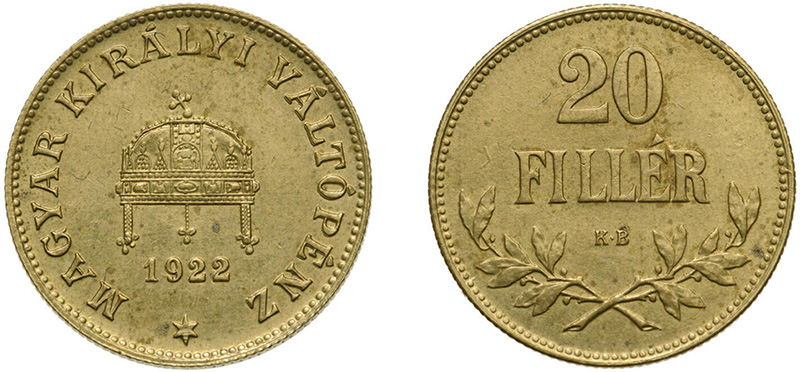 20 филлеров 1922 (латунь)