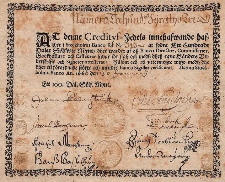 Шведская банкнота