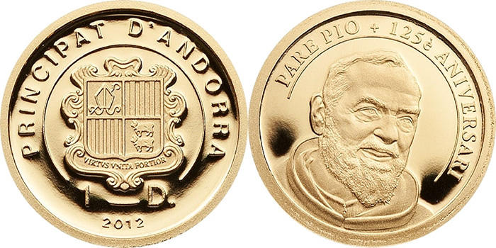 Золотая монета Андорры