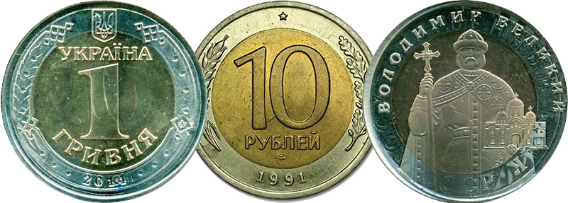 Перечекан гривны из 10 рублей