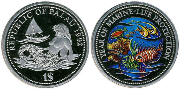 цветные монеты Палау