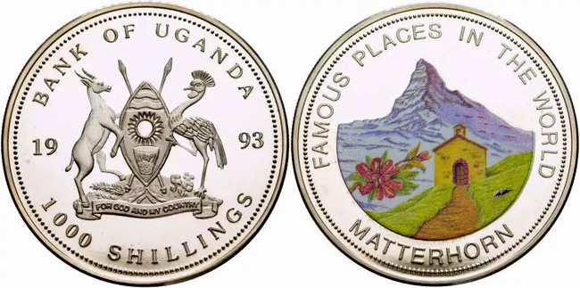 цветные монеты Уганды
