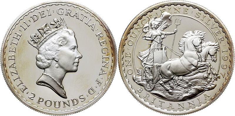 2 фунта Великобритании (серебро)