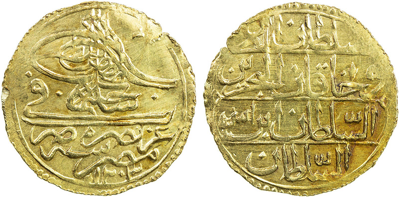 золотая османская монета для Египта