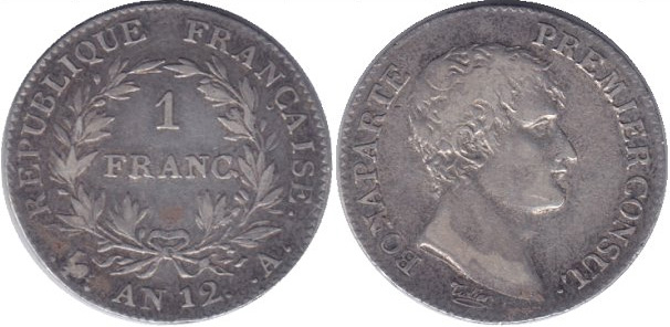 Наполеон на 1 франке