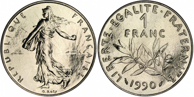 1 франк, Франция
