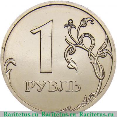 Реверс монеты 1 рубль 2011 года СПМД 