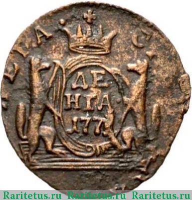 Реверс монеты денга 1771 года КМ сибирская
