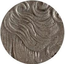 Деталь монеты 1 рубль 1733 года  с брошью, без локона