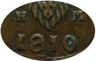 Деталь монеты 2 копейки 1810 года ЕМ-НМ большие цифры