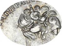 Деталь монеты 1 рубль 1727 года СПБ высокая прическа