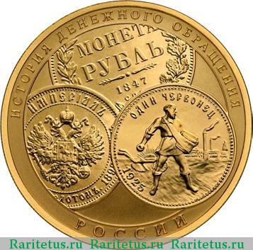 Реверс монеты 100 рублей 2009 года СПМД денежное обращение