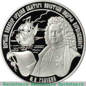 Реверс монеты 25 рублей 2007 года ММД Головин proof