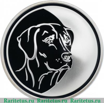 Реверс монеты 3 рубля 2006 года ММД собака proof