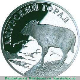Реверс монеты 1 рубль 2002 года СПМД горал proof