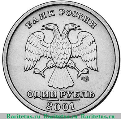 1 рубль 2001 года СПМД СНГ