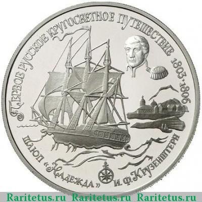 Реверс монеты 25 рублей 1993 года ЛМД Надежда proof