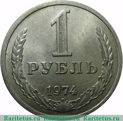 Реверс монеты 1 рубль 1974 года  