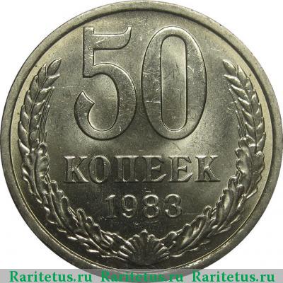 Реверс монеты 50 копеек 1983 года  