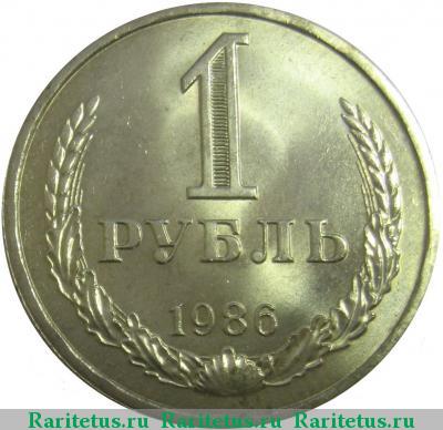 Реверс монеты 1 рубль 1986 года  