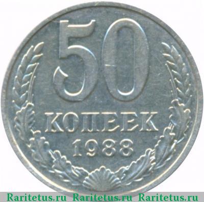 Реверс монеты 50 копеек 1988 года  