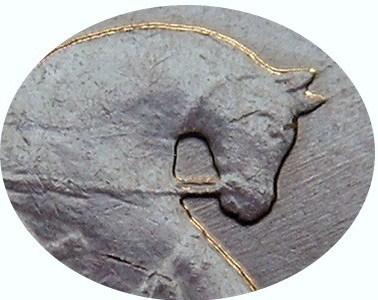 Деталь монеты 1 копейка 2002 года М штемпель 1В