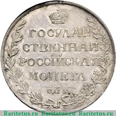 Реверс монеты 1 рубль 1810 года СПБ-ФГ новодел