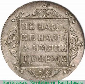 Реверс монеты полуполтинник 1801 года СМ-АИ новодел