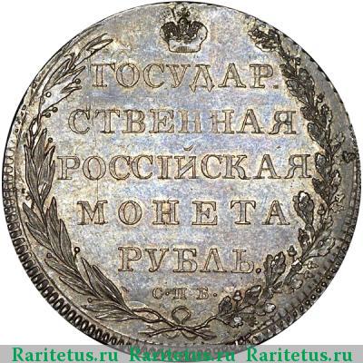 Реверс монеты 1 рубль 1801 года СПБ-СПБ новодел, без года